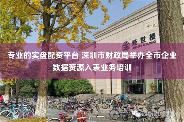 专业的实盘配资平台 深圳市财政局举办全市企业数据资源入表业务培训