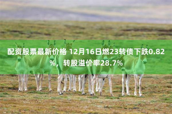 配资股票最新价格 12月16日燃23转债下跌0.82%，转股溢价率28.7%